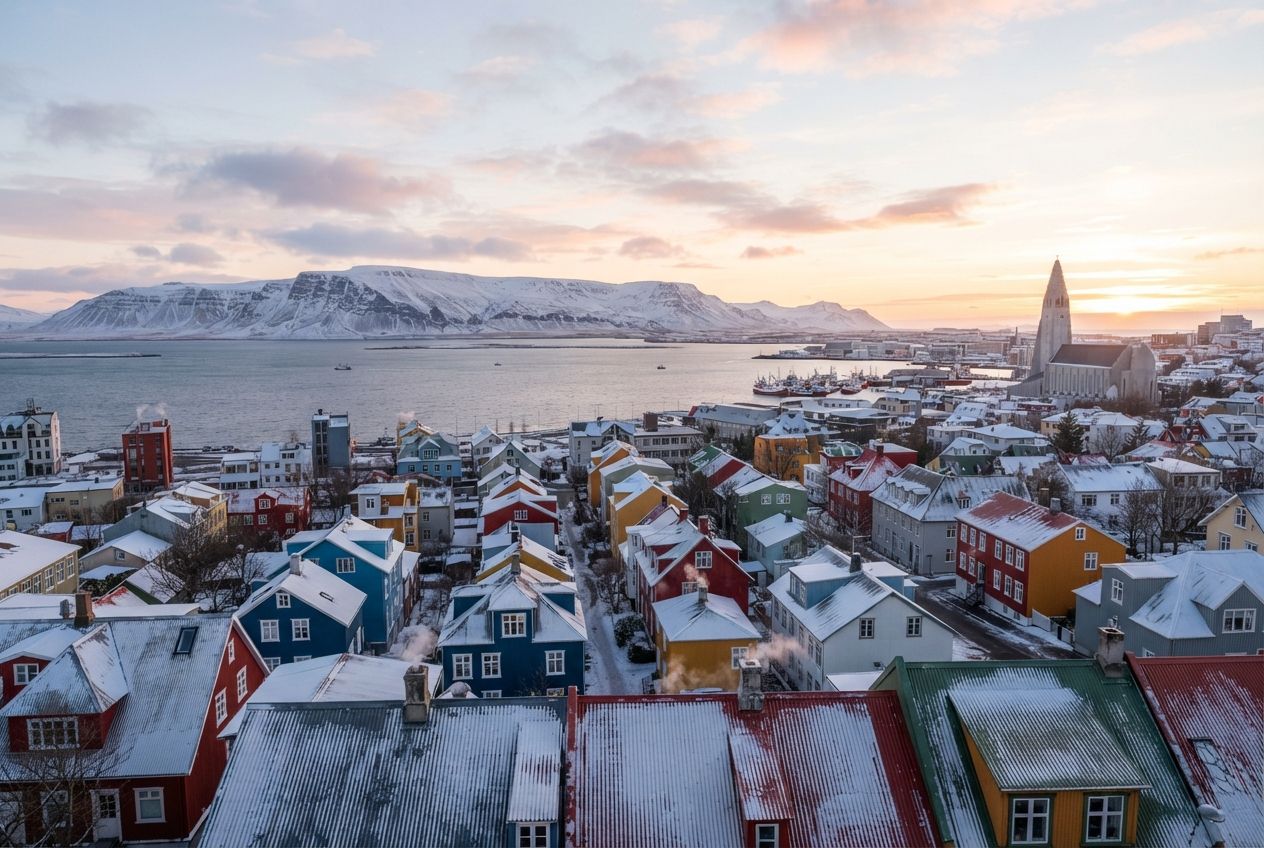 Reykjavík by day (illustration)